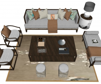 New Chinese Style Sofa Combination-ID:162953681