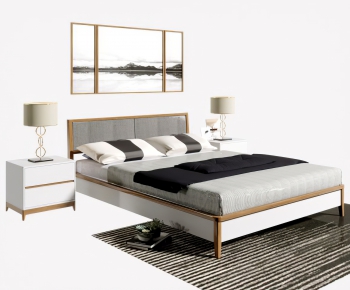 Nordic Style Double Bed-ID:328263761