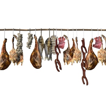 现代腊肉、干鱼、腊肠、火腿、猪肉、肉干-ID:927191