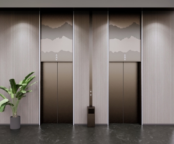 Modern Office Elevator Hall-ID:554452719