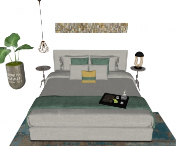 Modern Double Bed-ID:757065662