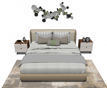 Modern Double Bed-ID:736696132