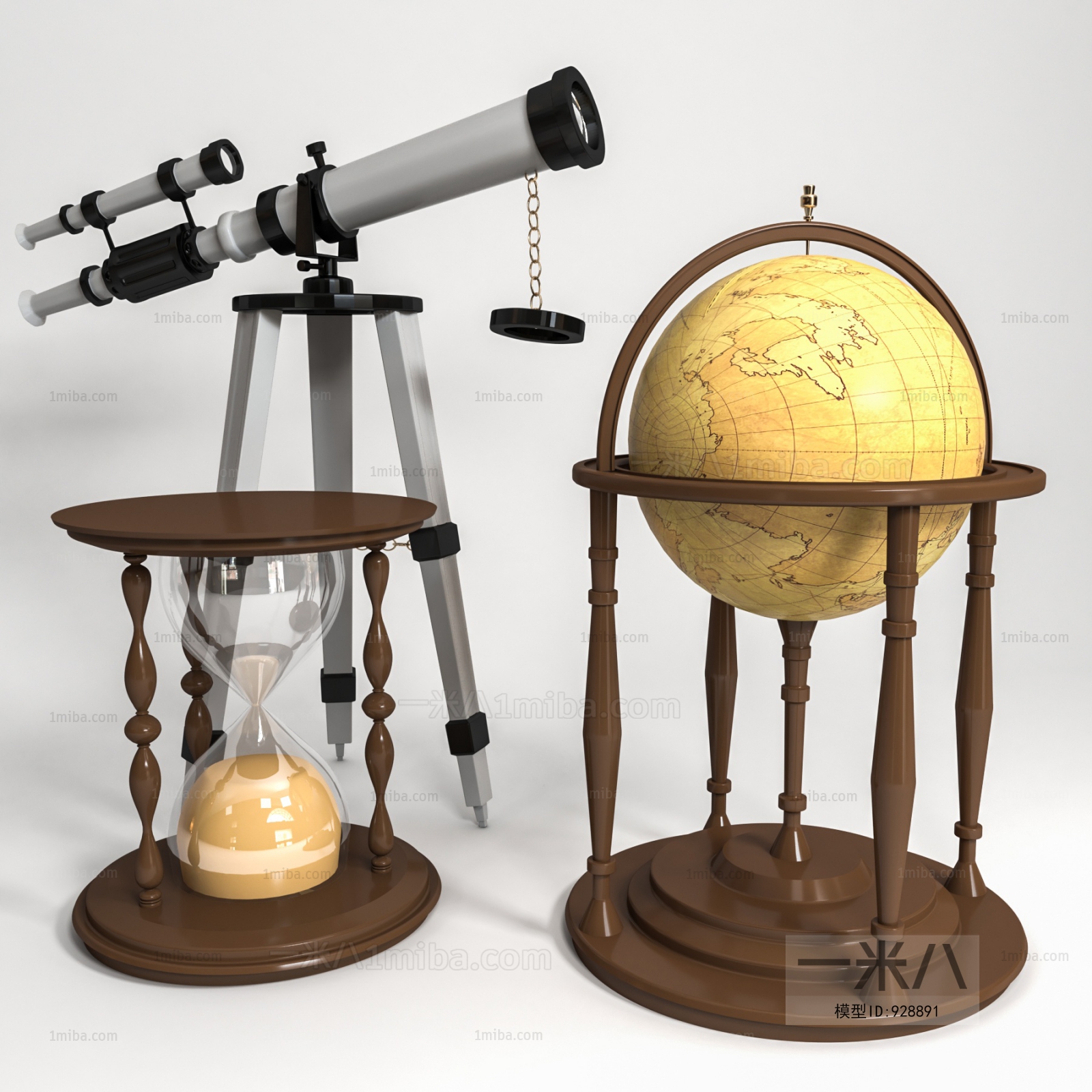 复古地球仪天文望远镜摆件