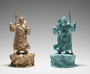中式关公雕塑摆件-ID:577339651