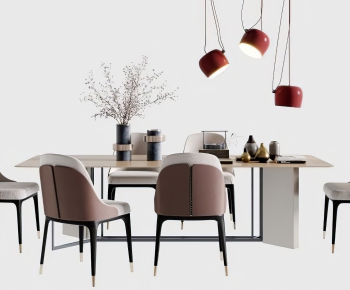 Post Modern Style Dining Table And Chairs-ID:605338157