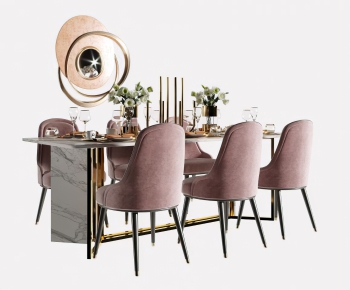 Post Modern Style Dining Table And Chairs-ID:299260595