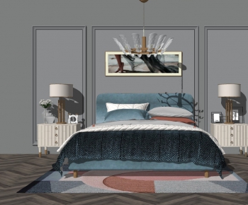 Simple European Style Double Bed-ID:164922775