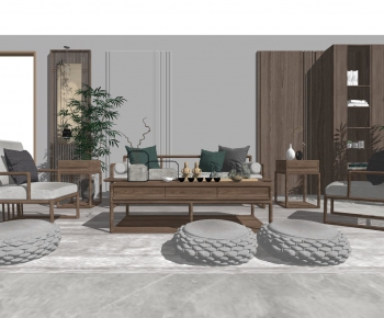 New Chinese Style Sofa Combination-ID:805101792