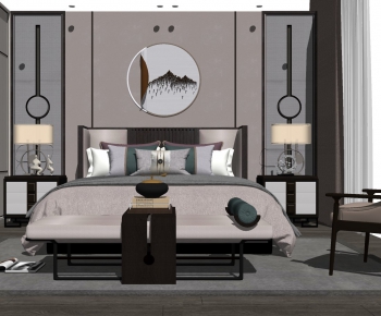 New Chinese Style Bedroom-ID:910874344
