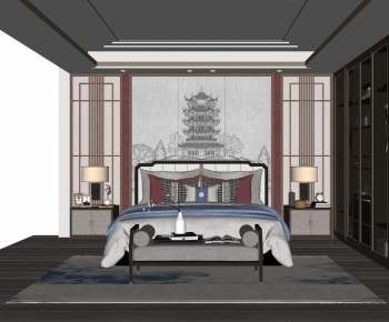 New Chinese Style Bedroom-ID:203222593