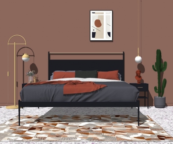 Nordic Style Double Bed-ID:626019773