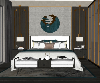 New Chinese Style Bedroom-ID:185320988