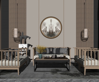 New Chinese Style Sofa Combination-ID:859597396