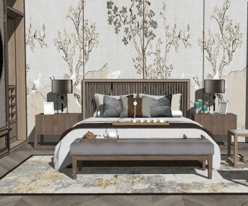 New Chinese Style Bedroom-ID:213878144