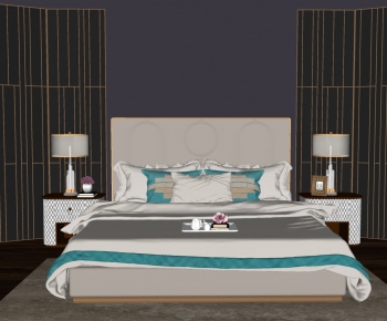 Modern Double Bed-ID:980732618