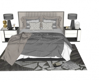 Modern Double Bed-ID:658620891