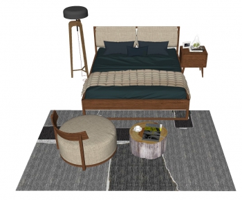 Modern Double Bed-ID:897593574