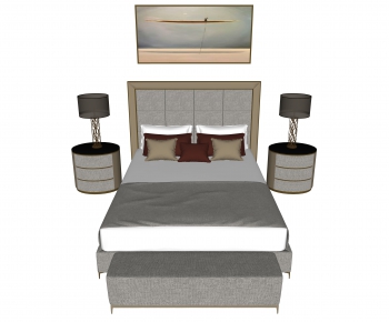 Modern Double Bed-ID:793946932