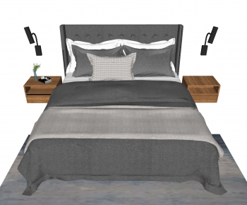 Modern Double Bed-ID:821422515