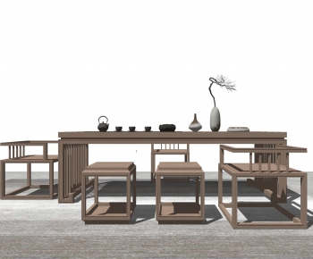 New Chinese Style Tea Tables And Chairs-ID:715087967