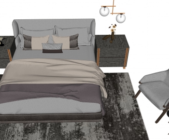 Modern Double Bed-ID:807390337