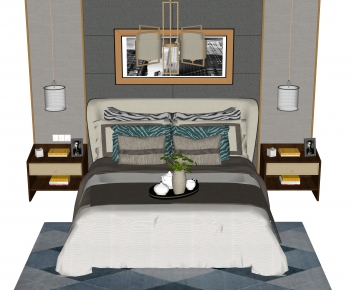 Modern Double Bed-ID:817333717