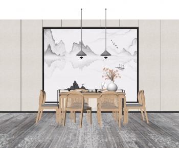 New Chinese Style Dining Table And Chairs-ID:127887789