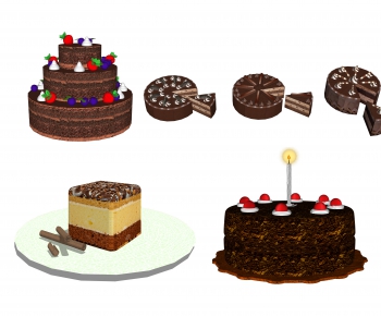 现代巧克力 蛋糕 甜品 甜点组合-ID:541279995