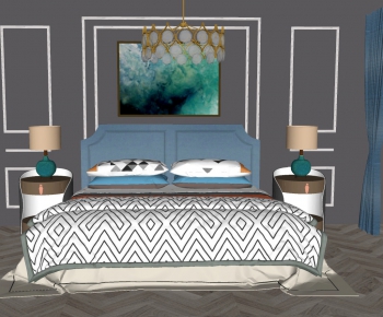 Simple European Style Double Bed-ID:624238689