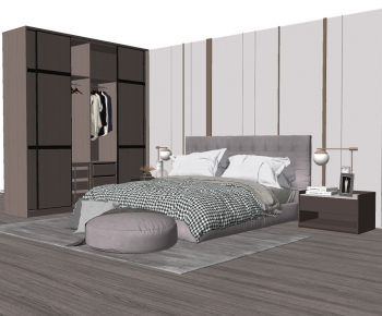 Modern Double Bed-ID:504628634