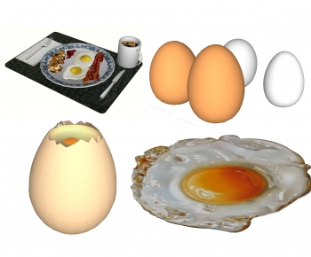 现代鸡蛋 荷包蛋 早餐 咖啡 鸡蛋壳 鸭蛋组合-ID:531254682