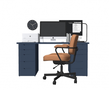 Modern Computer Desk And Chair-ID:627281965