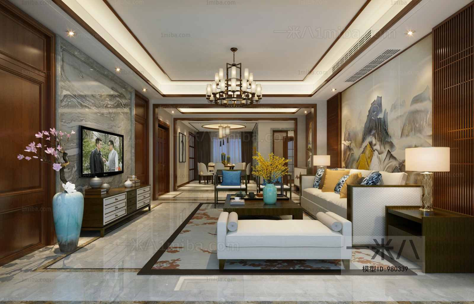 New Chinese Style A Living Room