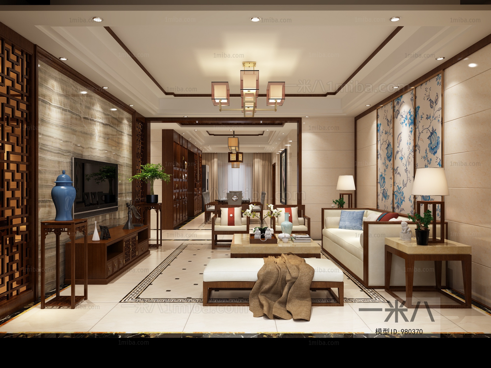 New Chinese Style A Living Room