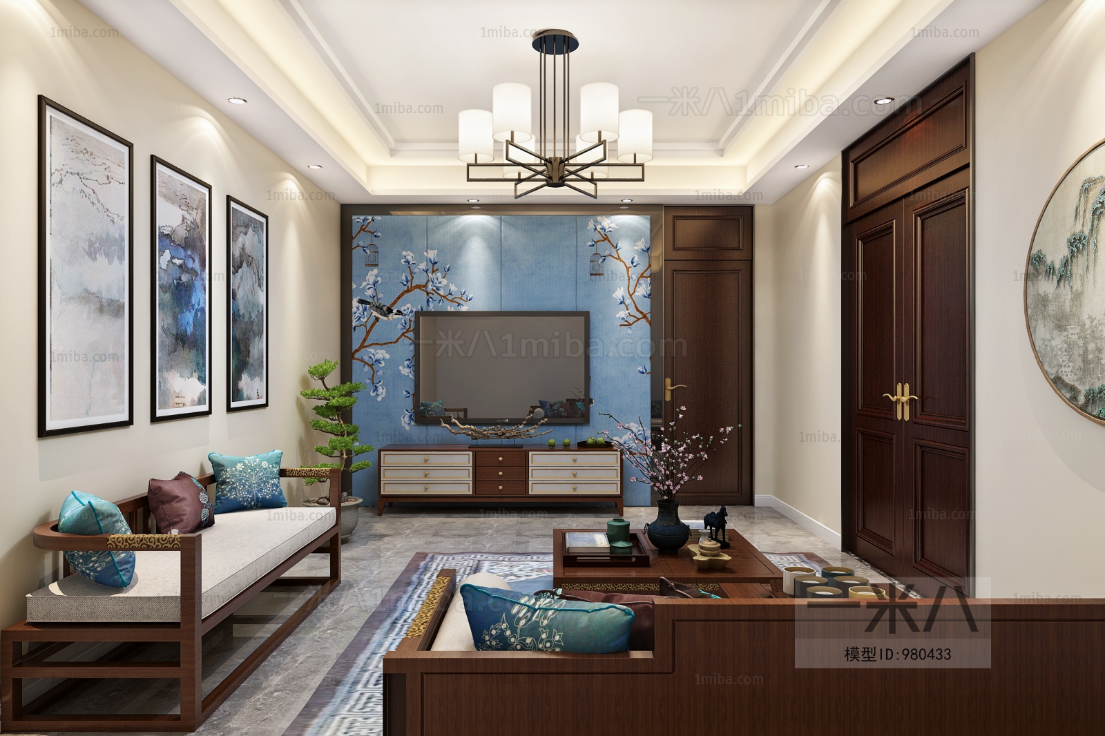 New Chinese Style A Living Room