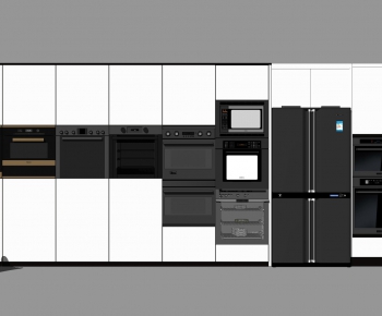 现代厨柜烤箱、微波炉，冰箱组合-ID:241308546