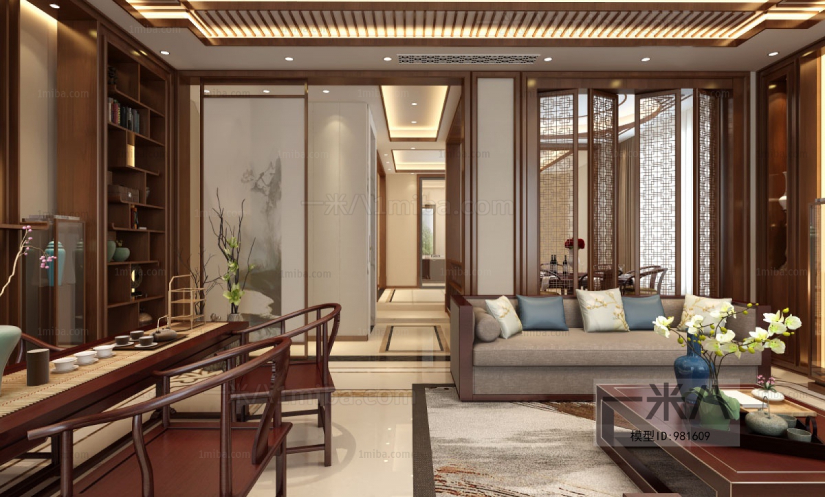 New Chinese Style A Living Room