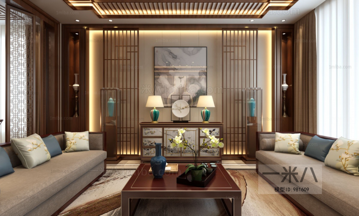 New Chinese Style A Living Room