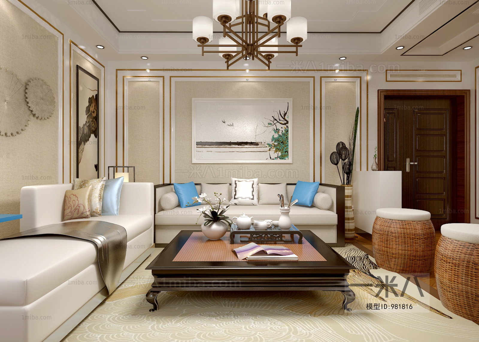 New Chinese Style A Living Room