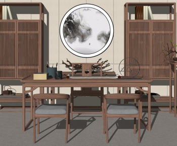 New Chinese Style Computer Desk And Chair-ID:309249643
