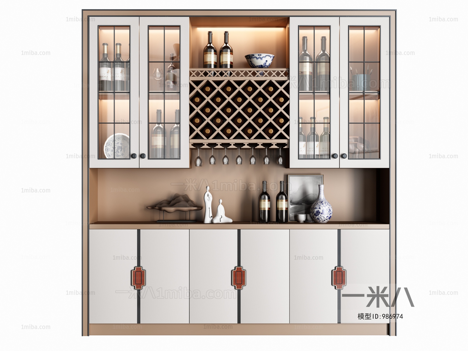 New Chinese Style Wine Cabinet