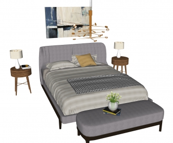 Modern Double Bed-ID:936404945