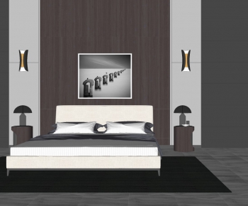 Modern Double Bed-ID:131958861