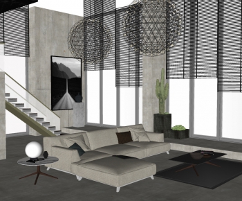Modern A Living Room-ID:664193311