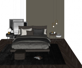 Modern Double Bed-ID:612020639
