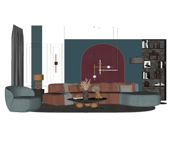 Modern A Living Room-ID:666705739