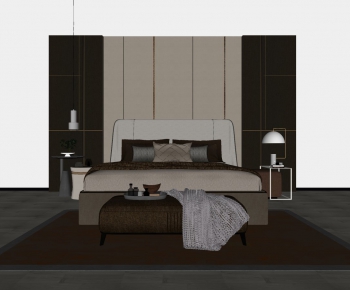 Modern Double Bed-ID:849058135