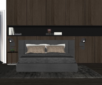 Modern Double Bed-ID:385850742