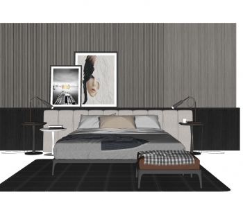Modern Double Bed-ID:787224747