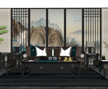 New Chinese Style Sofa Combination-ID:462640992